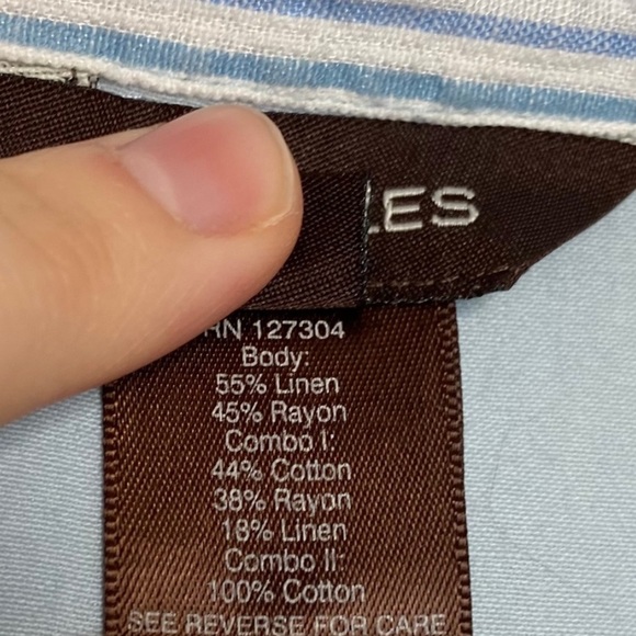 Multiple Patchwork Chambray Button Down Top 1X - Picture 4 of 7